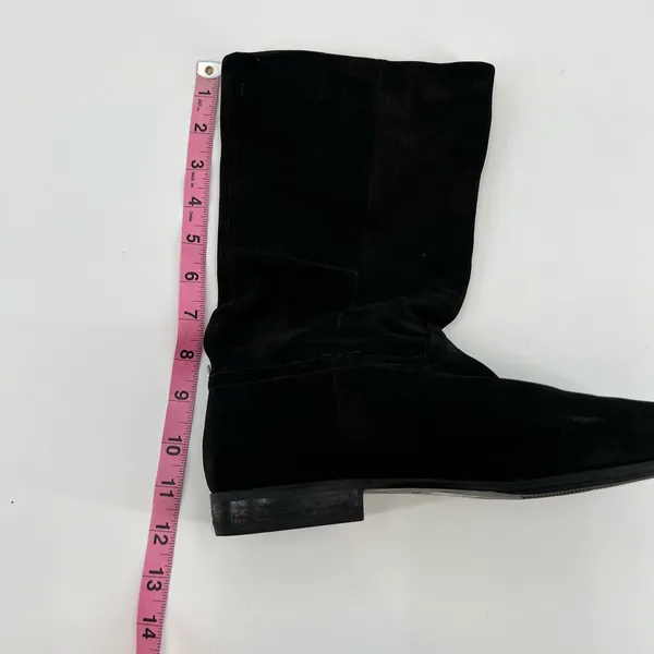 ALDO Black Leather Round Toe gold buckle Pull On Mid Calf Boots Women’s Size 10 - Image 4