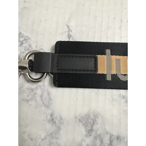Lululemon Never Lost Keychain Black Beige Stripe Keychain Lanyard Keyring Clip - Image 4