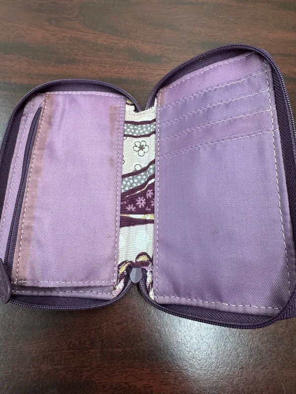 ThirtyOne Boutique Purple Paisley Printed Wristlet Wallet - Image 3