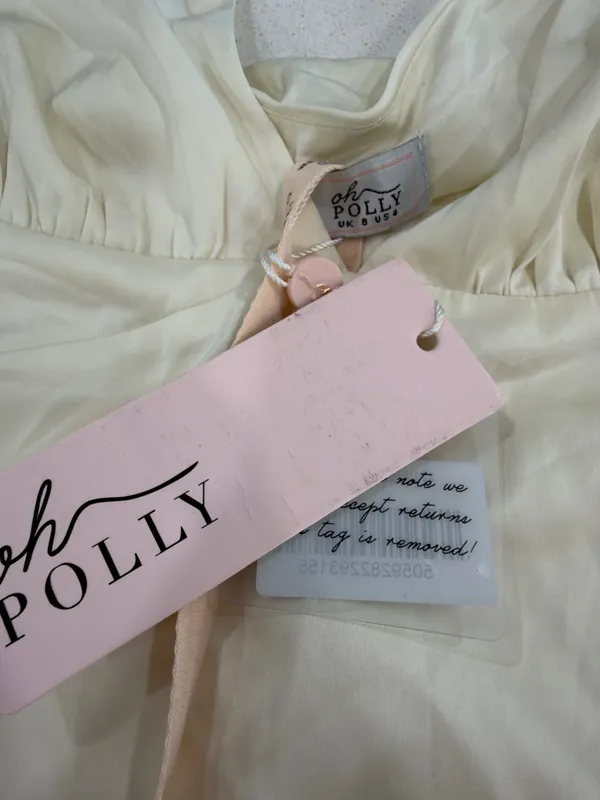 Oh Polly Cream One-Shoulder Long Sleeve Ruched Mini Dress - Image 2