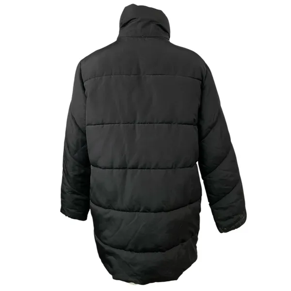 Lucky Brand Black High Neck Long Sleeve Button Zip Quilted Puffer Coat Jacket M - Image 2