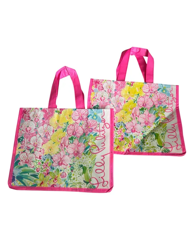 Lilly Pulitzer SET 3 Reusable Shopping Tote Bags - Image 5