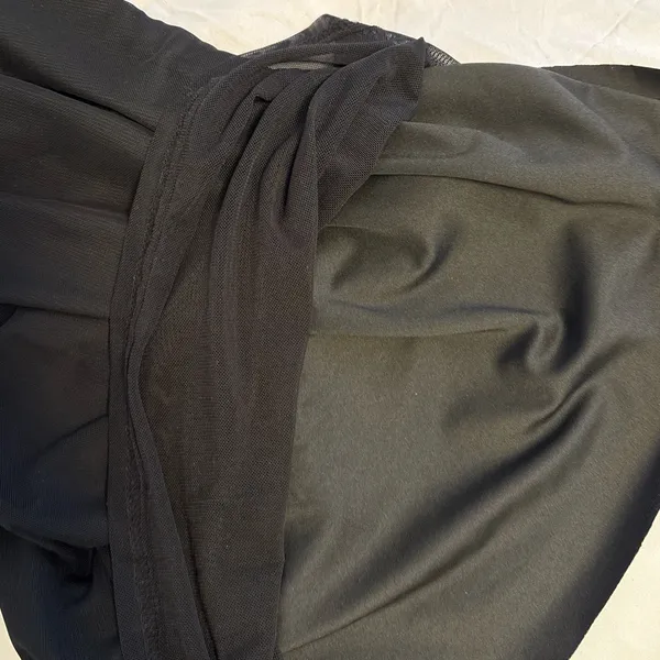 Black Minimalist Y2K Mesh Stretchy Flowy Elastic High Waisted Long Maxi Skirt - Image 10