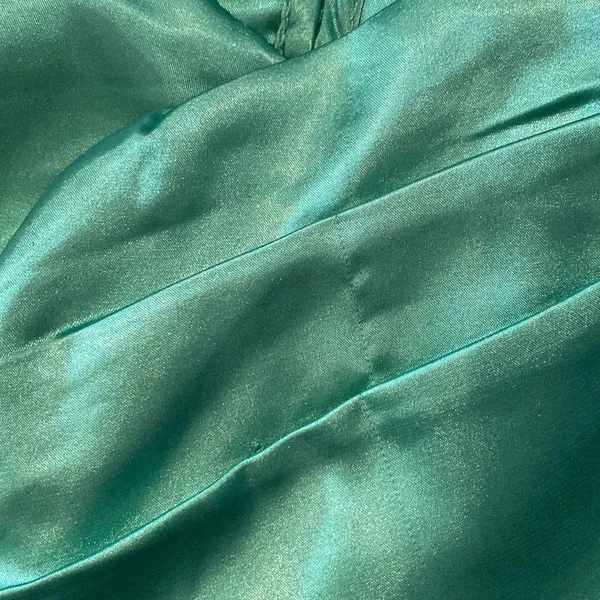 Women’s Green Full Length Prom Dress Criss Cross Straps Leg Slit Size 10 *READ - Image 12