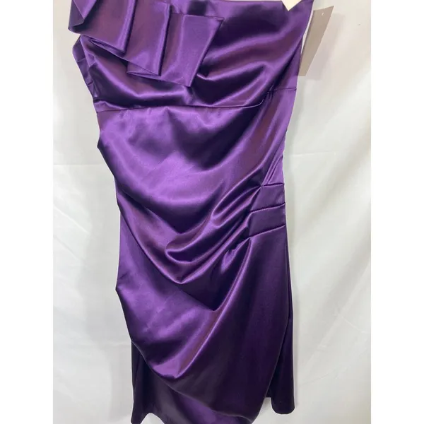NWT Josh & Jazz Satin One Shoulder Ruched Formal Dress Size 11/12 - Image 2