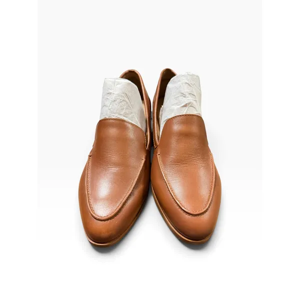 Aerosoles Eastside2 Tan Leather Loafers Womens 8.5 Almond Toe Slip On Shoes - Image 2