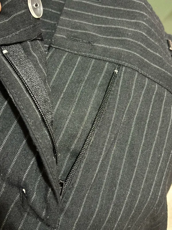 Harve Benard Black Pinstripe Pants - Image 6