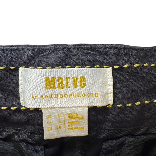 Maeve by Anthropologie Black Cropped Kick Flare Classic‎ Chic Smart Pants Size 4 - Image 3