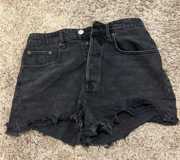 Zara black denim Shorts - Image 2