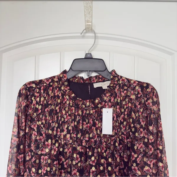 New LOFT‎ XL Multicolor Floral Blouse Top Whimsigoth Dark Academia Modern Boho - Image 5