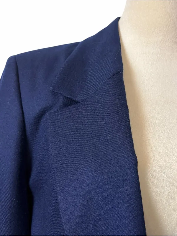Pendleton Vintage Virgin Wool Blazer Size 12 Single Button Lined Solid Blue 90s - Image 10