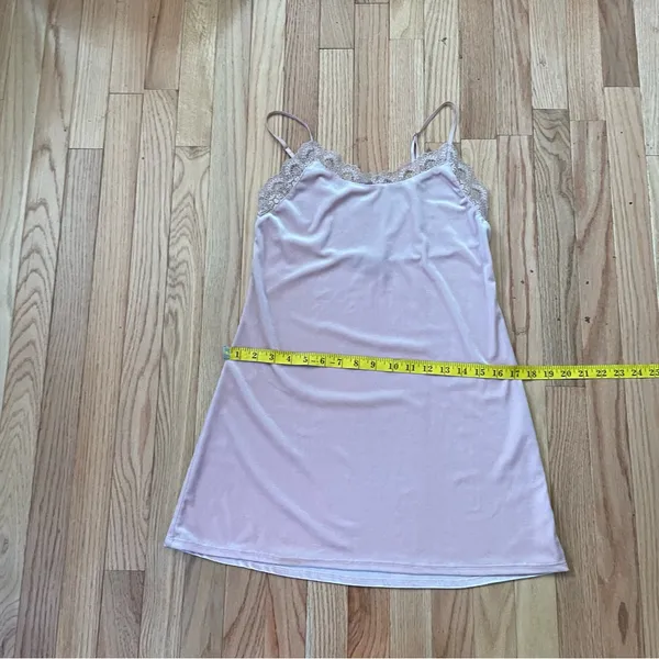 INC International Concepts Slip Dress Women XS Pink Lace Eyelet Velour Coquette - Image 5