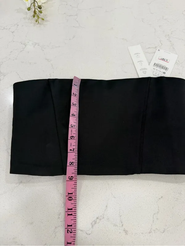 Zara Black Strapless Crop Top with Structured Fit - Image 11