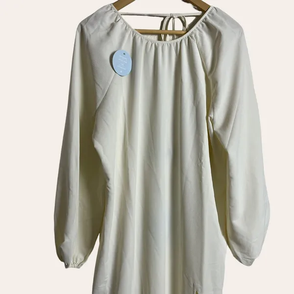 Hill House Simone Long Sleeve Maxi Dress in Coconut Milk Size L - Image 7