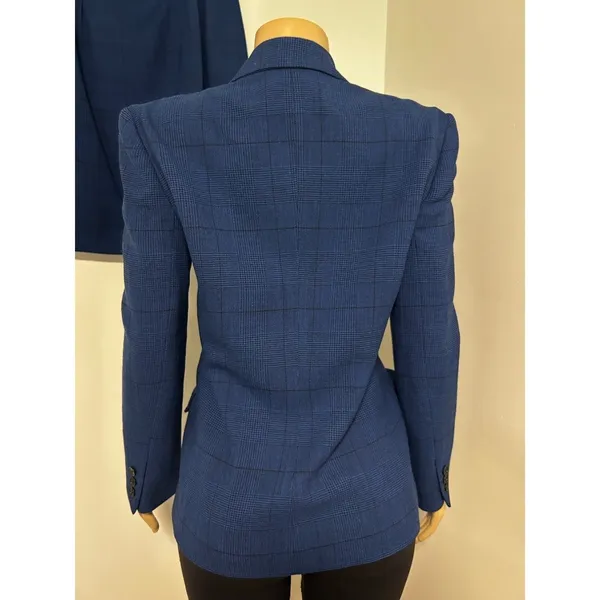 Christian Dior The Suit Vintage Blue Glen Plaid Skirt Set Double Breasted Size 8 - Image 6