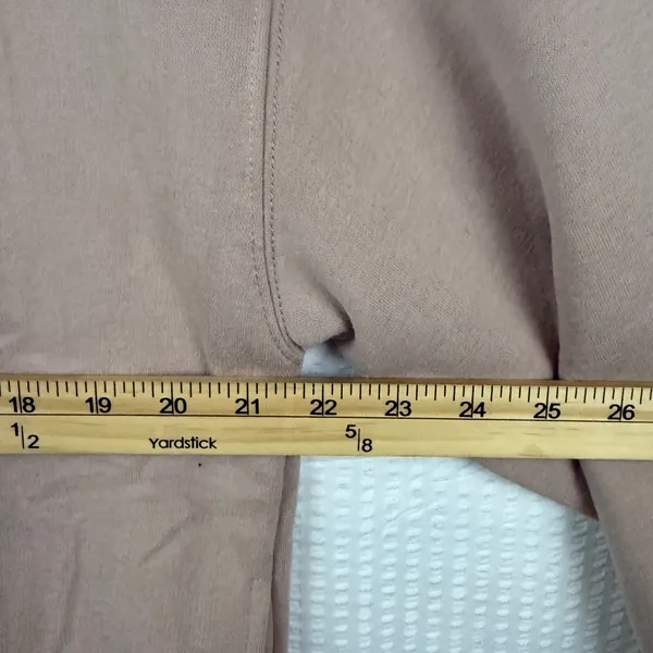Fashion Be Yourself Tan Mock Neck Button Pullover Sweatshirt Women small - Image 6