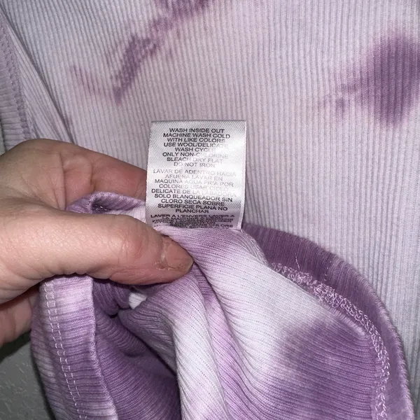 Coca Cola Fanta Orange Graphic Tank Top Purple Tie Dye Ribbed Crop Tank S/M NWOT - Image 5
