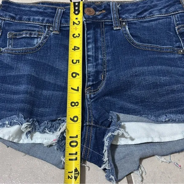 American Eagle Women Denim Super Stretch Hi-Rise Shortie‎ Shorts size 4 - Image 8