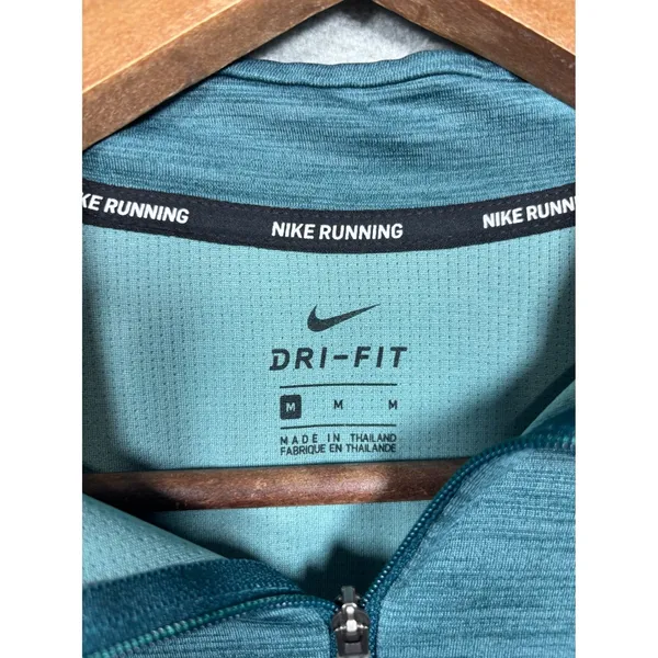 Nike Dri-FIT Running Womens M‎ Top Quarter Zip Pullover Long Sleeve Teal Blue - Image 2