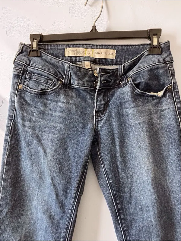 Charlotte Russe Low Rise Flare Jeans Y2K Dark Wash Size 2S - Image 5