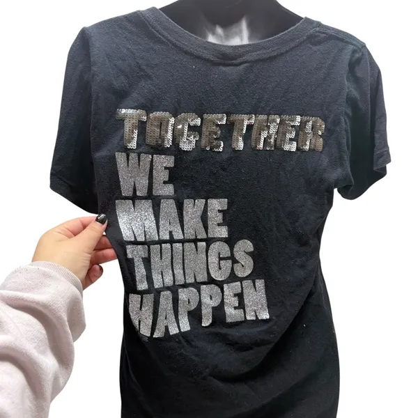PINK Y2K "Together we make things happen" Sequin T-Shirt - Image 4
