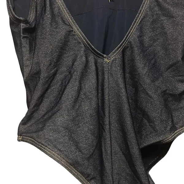 Aerie American Eagle Denim‎ Look One Piece Cheeky Swimsuit L - Image 7