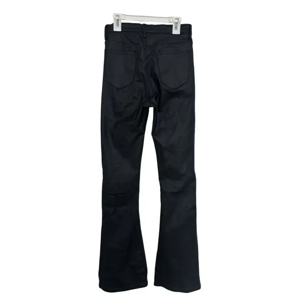 edikted Luna Faux Leather Flare Pants Black M Stretch Gothic Grunge - Image 2