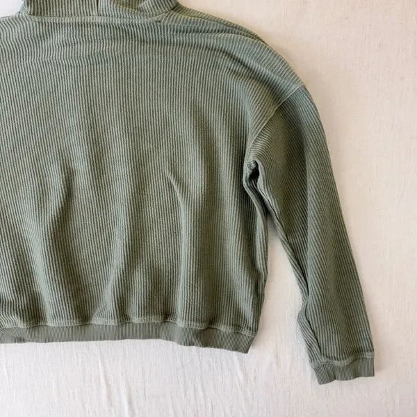 Aerie New Love Corded Hoodie M Sage Green Oversized Cozycore - Image 9