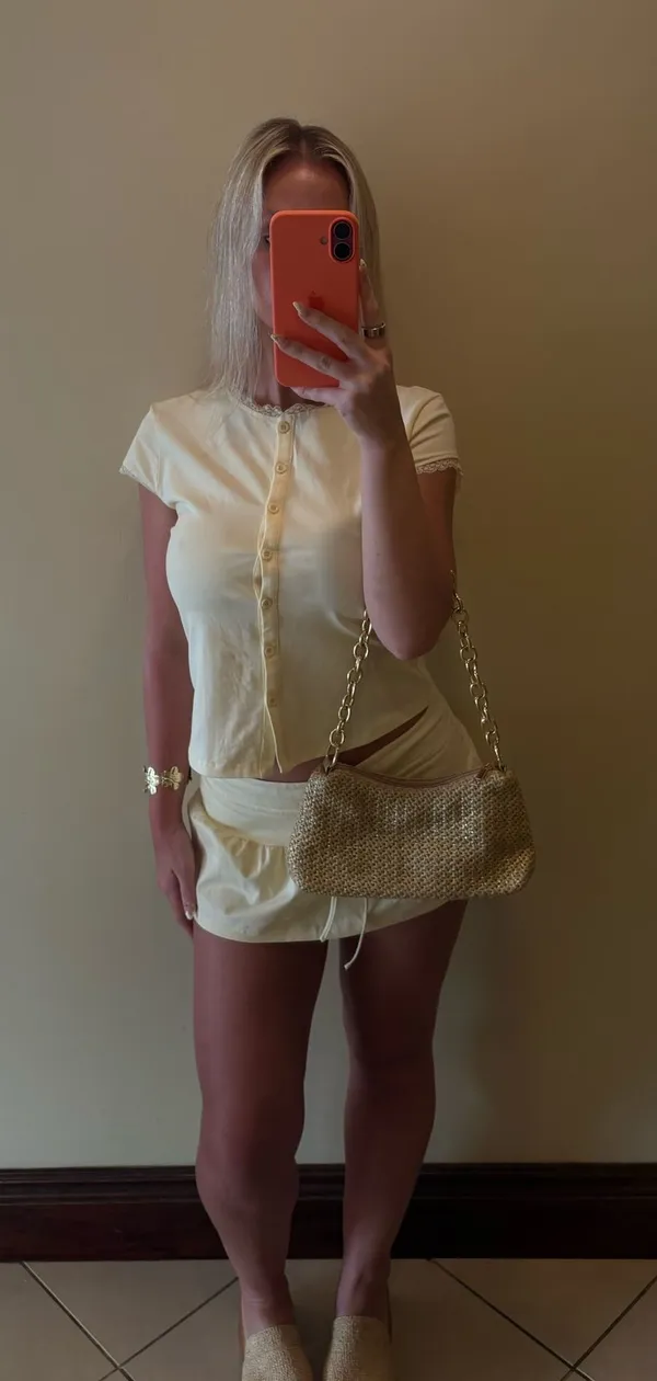 Edikted Yelena Mini Skort & Lace Button Up Top Set - Image 3