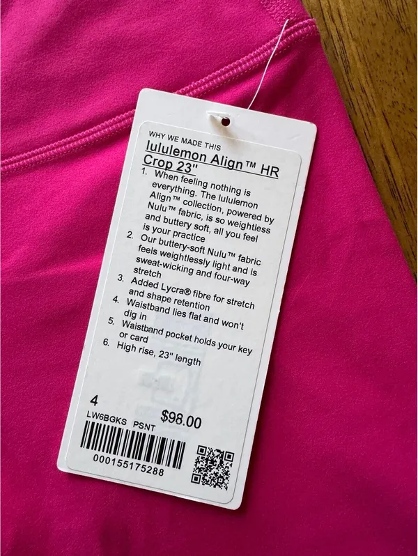 Lululemon Align High Rise 23” Passionate PSNT Size 4 NWT - Image 4