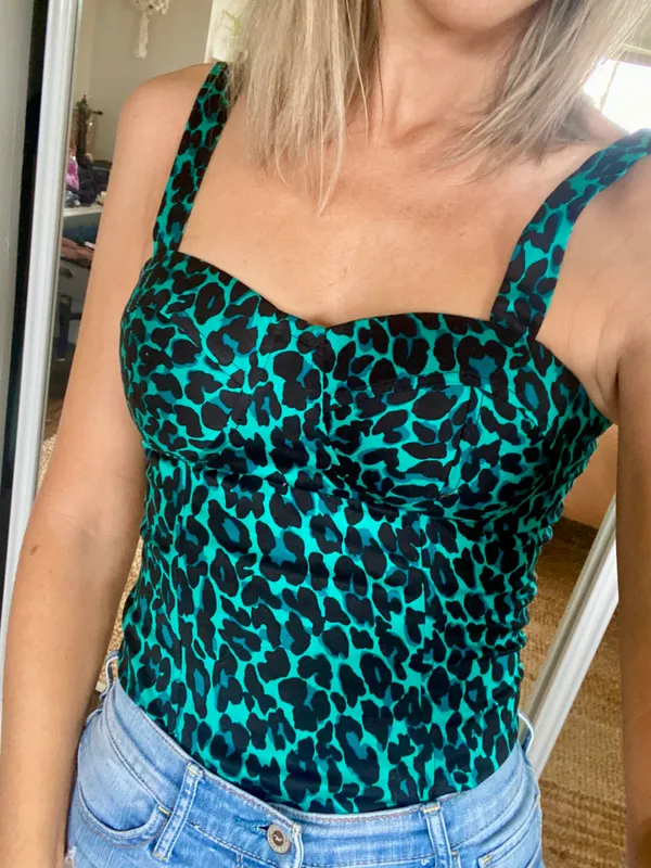 Charlotte Russe Green Cheetah Corset Top - Image 2