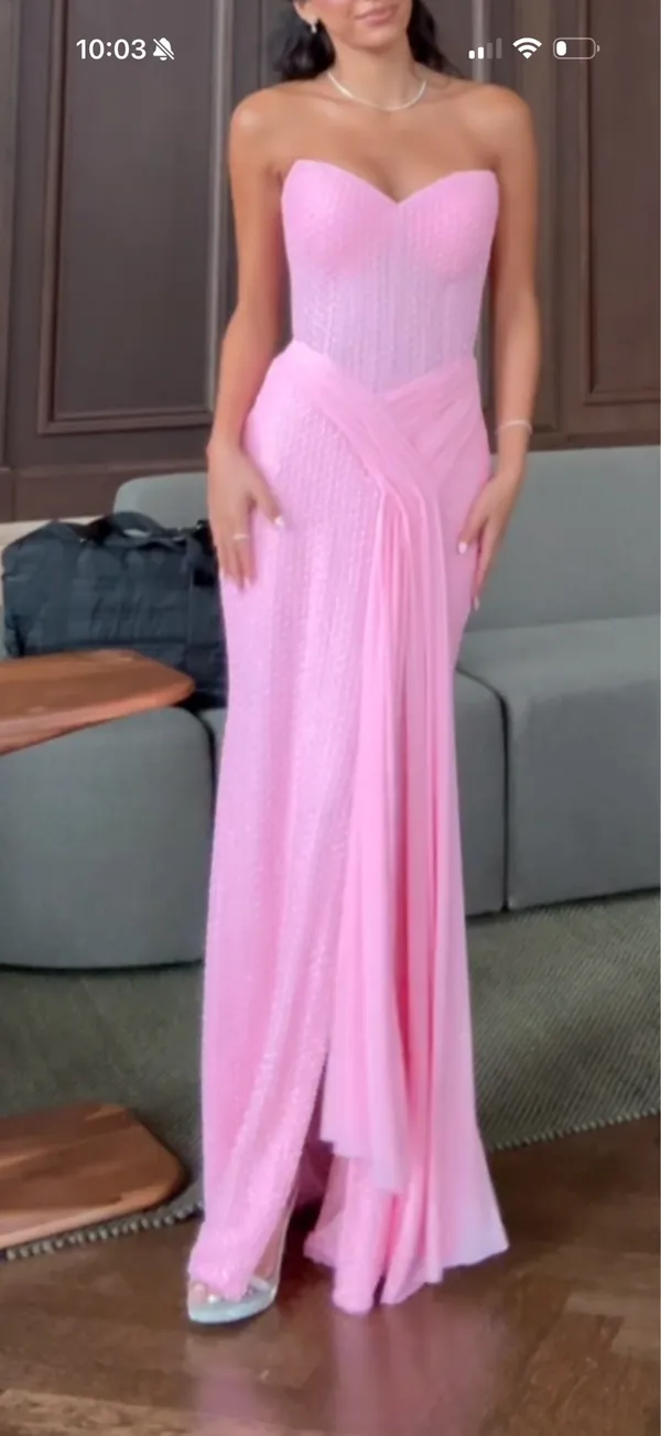 Beaded pink gown Size 00 - Image 3