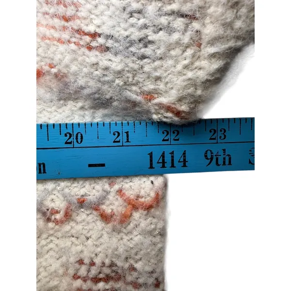 Altar'd State‎ Knit Geometric Pullover Cream Cozy Textured Relaxed Sweater L - Image 9