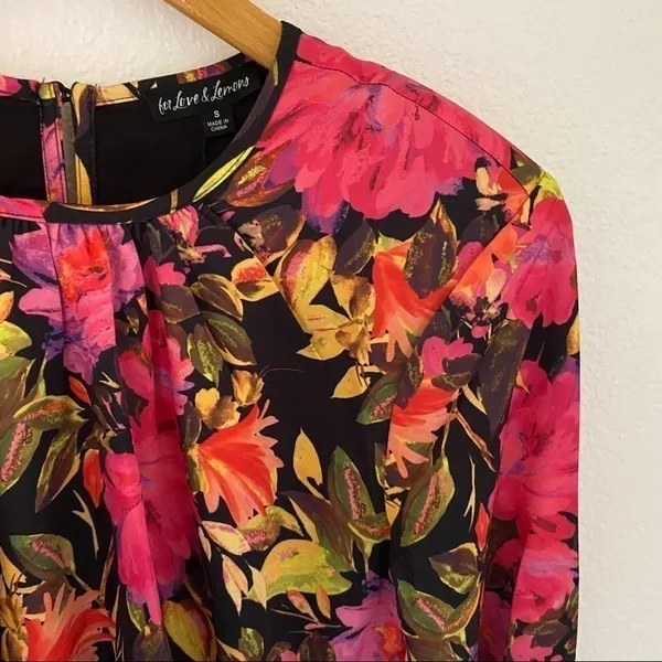 For Love & Lemons Dakota Long‎ Sleeve Ruched Floral Mini Dress Small NWT - Image 7
