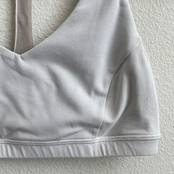 Lululemon White Arise Light Support Racerback Athletic Workout Sports Bra - Image 7