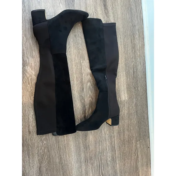 J. Crew Knee-high Boots with stretch heeled in black Size 7 - Image 7