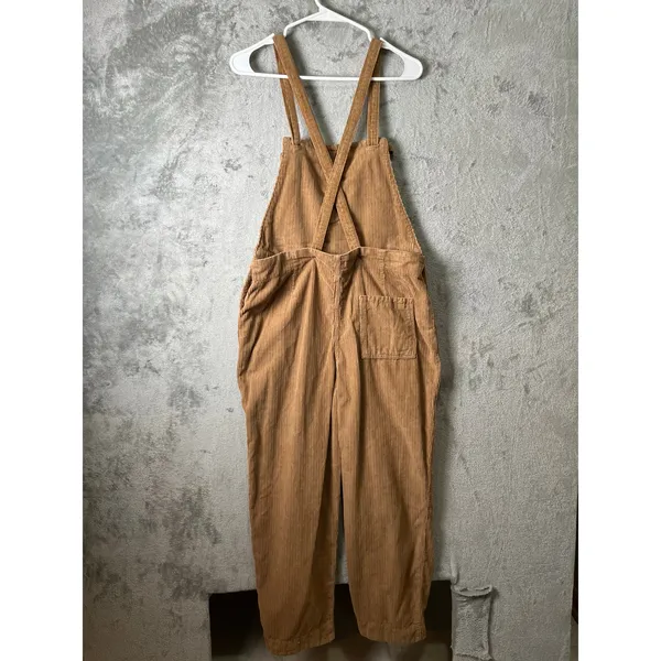 Faherty Brown Corduroy‎ Jumpsuit Overalls Straight Leg Utility Casual Small - Image 8