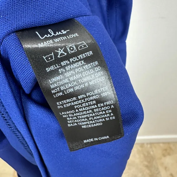 Lulus Moment Maker Cobalt Blue Square Neck Trumpet Midi Dress Cocktail Small NWT - Image 10