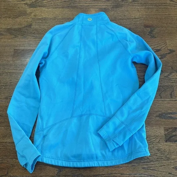 Marmot Blue Full Zip Jacket Windbreaker Fleece Lined Womens Small - Image 14
