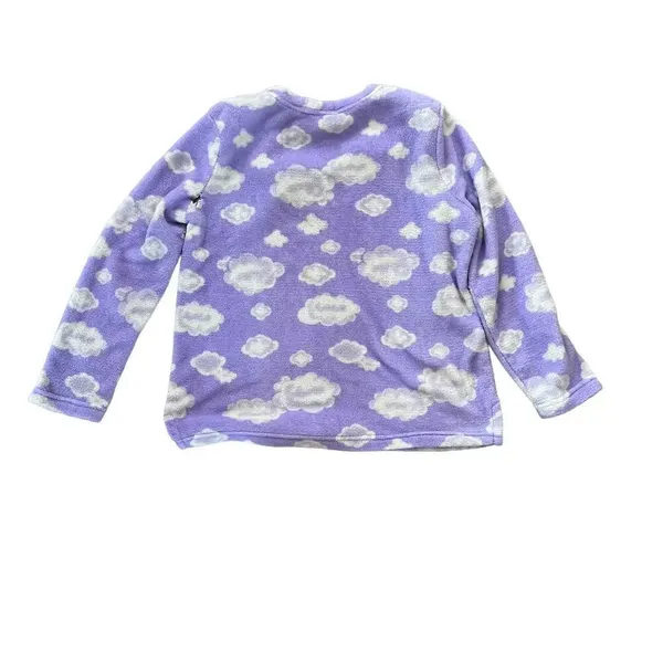 Victoria's Secret Pink Women's XL Lavender‎ Cloud Print V-Neck Fleece Pajama Set - Image 5