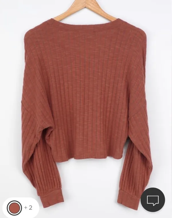 Lulus Style Forecast Rust Red Ribbed Sweater Top - Image 3