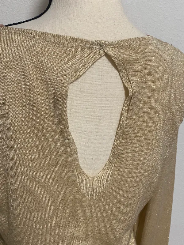 Crisabel Sequence Women Shirt Gold Size M - Image 3