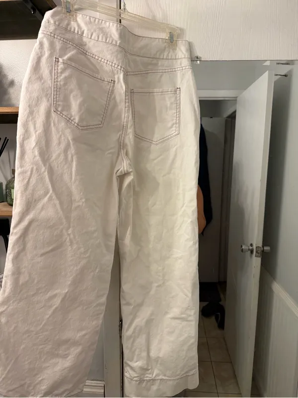 kate spade Cream Wide-Leg Cargo Pants - Image 4
