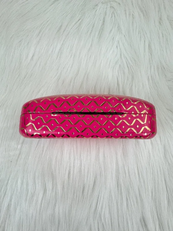 Used Pink Hard Shell Clam Shell Sunglasses Case Travel Storage - Image 4