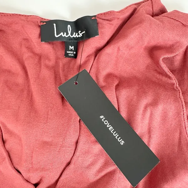 Lulus Staying Basic Marsala Faux Wrap Sleeveless Bodysuit Stretch Jersey M NWT - Image 12