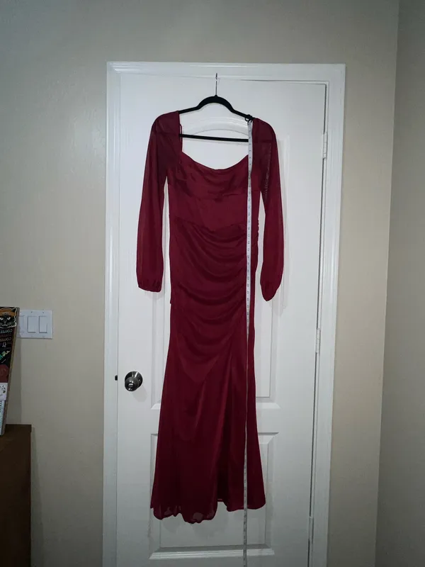 Azazie Charissa Chiffon Burgundy Bridesmaid Dress - Image 3