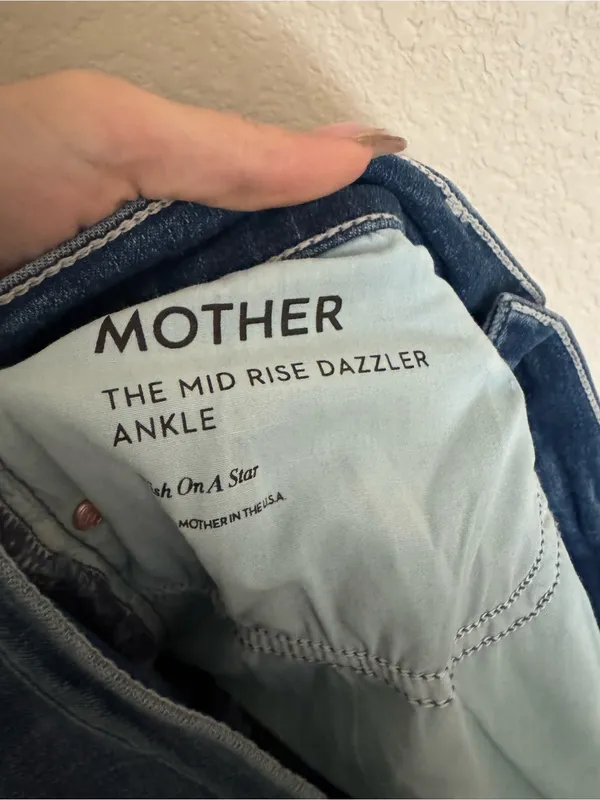 Mother Mid Rise Dazzler Ankle Jeans Sz 29 Wish On A Star Blue - Image 7