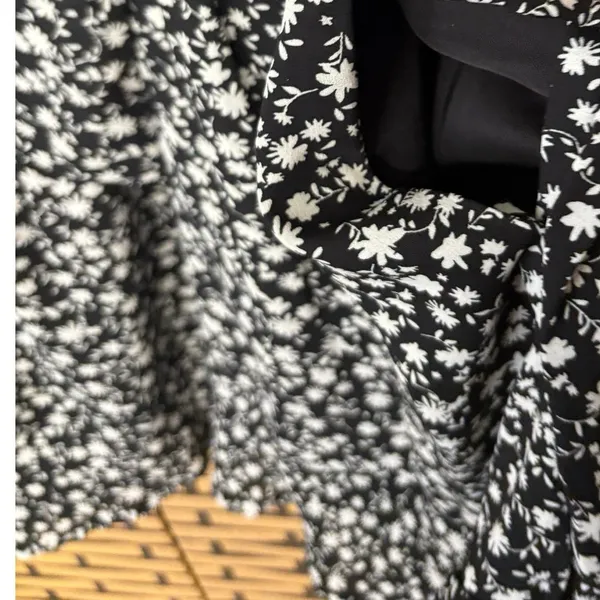 Scoop Black And White Floral Tie Neck‎ Dress Size XL - Image 8