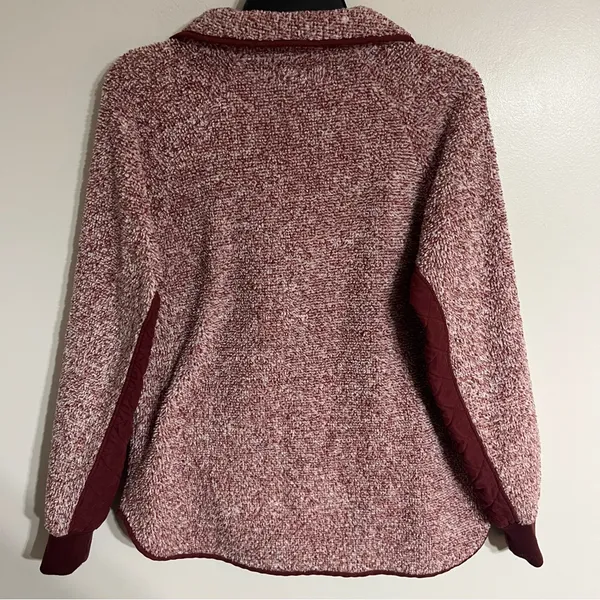 Women’s Vanilla Bay Size Small‎ Burgundy Faux Sherpa Sweatshirt Front Snaps - Image 14