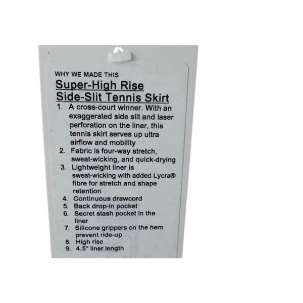 Lululemon Super-High-Rise Side-Slit Tennis Skirt White size 4 Skort 4.5” liner - Image 9